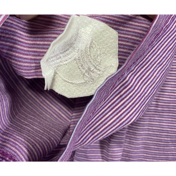 Peter Millar Polo Shirt Mens Medium Striped Light Purple Golf Preppy - Picture 10 of 12